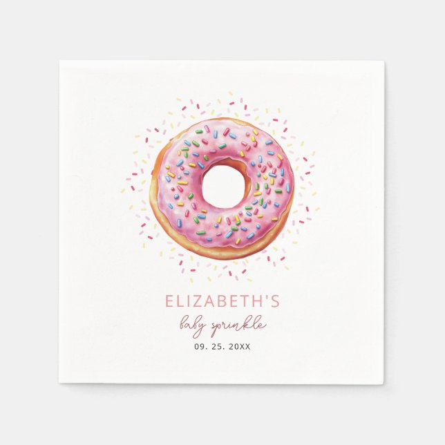 Pink Donut Baby Sprinkle Serviette (Vorderseite)
