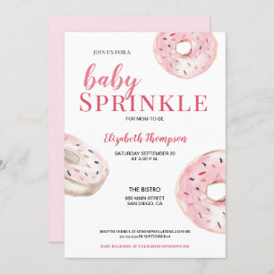Pink Donut Baby Sprinkles Baby Dusche Einladung