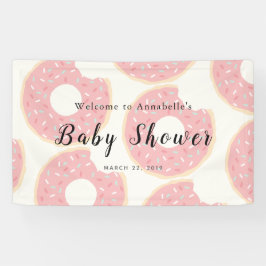 Pink Donut Babydusche Banner