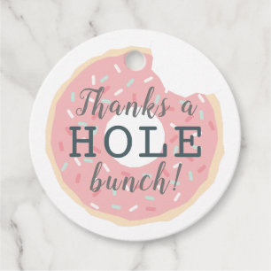 Pink Donut Babydusche Danke Geschenkanhänger