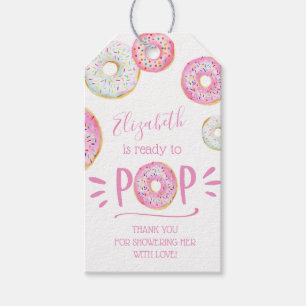 Pink Donut Babydusche Geschenk Tag Geschenkanhänger