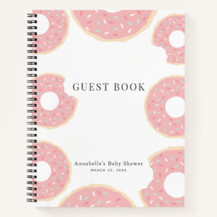 Pink Donut Babydusche Sprinkle Notizbuch