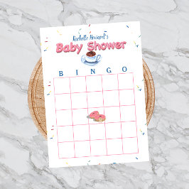 Pink Donut Babydusche Sprinklen Bingo Spiel Notizblock