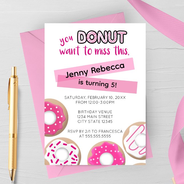 Pink Donut Birthday Invitation Einladung (Von Creator hochgeladen)