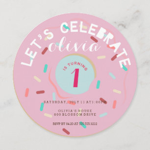 PINK DONUT BIRTHTAGE INVITATION EINLADUNG