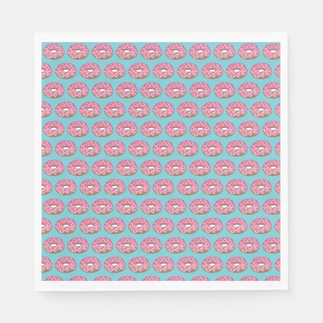 Pink Donut Doughnut Geburtstagsparty Frühstück Serviette (Vorderseite)