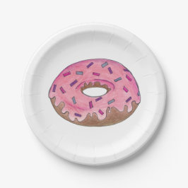 Pink Donut Doughnut Sprinkles Brunch Frühstück Pappteller