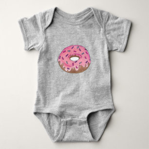 Pink Donut Doughnut Sprinkles Frühstück Junk Food Baby Strampler