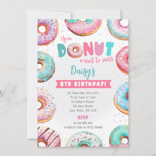 Pink Donut Geburtstag Einladung Sie nicht Gewollt,