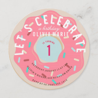 PINK DONUT GEBURTSTAGLICHE EINLADUNG