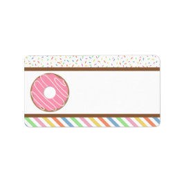 Pink Donut Geburtstagsparty Adressaufkleber