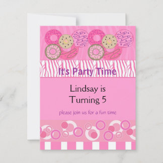 Pink Donut Geburtstagsparty Einladung