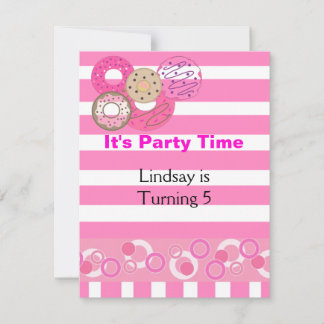 Pink Donut Geburtstagsparty Einladung