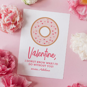 Pink Donut Kids Valentinstag Mitteilungskarte