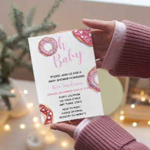 Pink Donut Kinderdusche Einladung