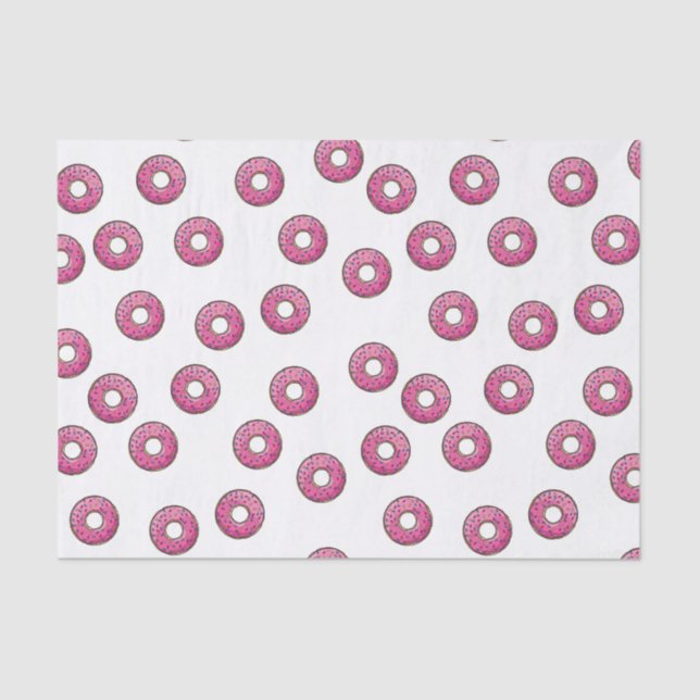Pink Donut Pattern Seidenpapier (Vorderseite)
