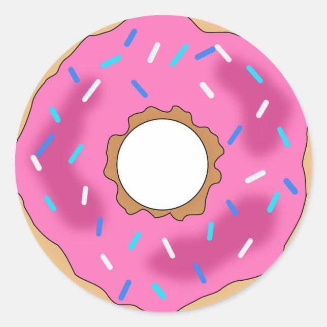 Pink Donut Round Stickers (Vorderseite)
