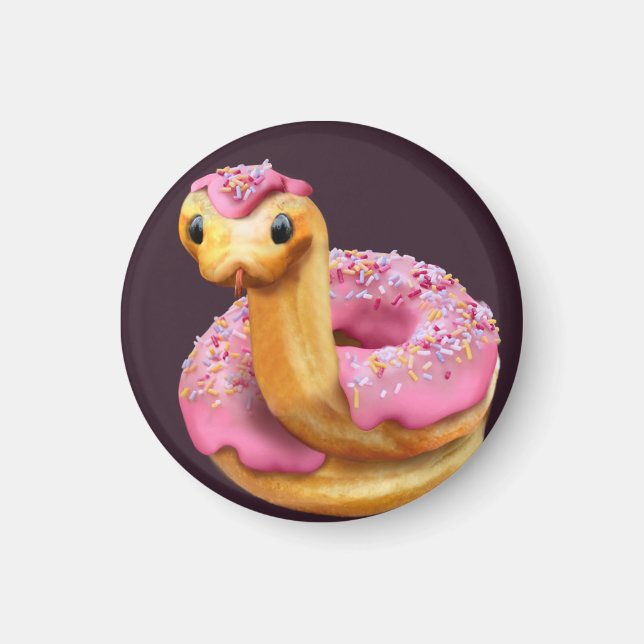 Pink Donut Snake Magnet (Vorne)