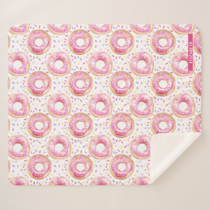 Pink Donut Sprinkle Muster Sherpa Throw Blanken Sherpadecke