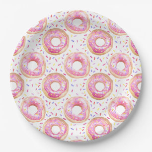 Pink Donut Sprinkles 1. Geburtstag Party Pappteller