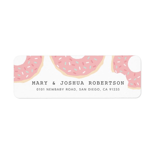 Pink Donut White Address Label (Vorne)