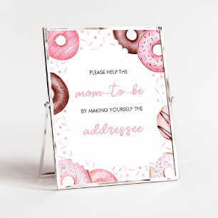Pink Donuts and Diapers Baby Envelope Station Poster