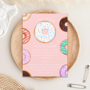 Pink Donuts Babydusche Einladung
