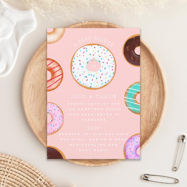 Pink Donuts Babydusche Einladung (Von Creator hochgeladen)