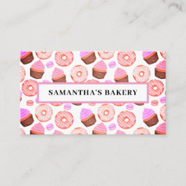 Pink Donuts Cupcakes Backbäckerei Business Card Visitenkarte