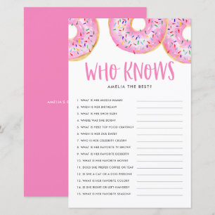 Pink Donuts, die Mama Best Baby Shower Game kennen