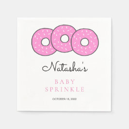 Pink Donuts Illustration Kinderdusche Sprinkle Serviette