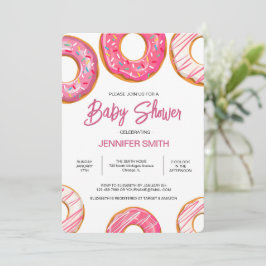 Pink Donuts Sprinkles Girl Baby Dusche Einladung
