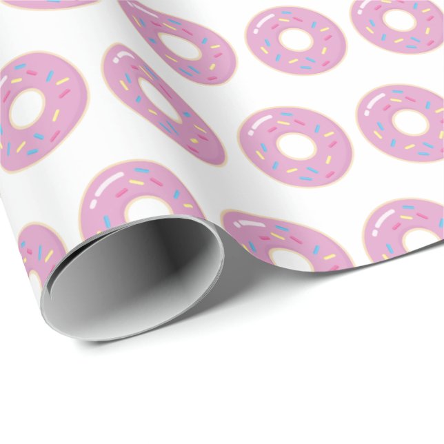 Pink Donuts Wrapping Paper Geschenk Wrap Doughnut Geschenkpapier (Rolleneckpunkt)