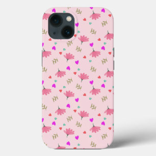 Pink Doodle Blume mit Herz Case-Mate iPhone Hülle
