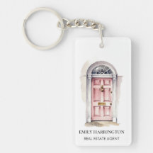 Pink Door Watercolor Logo Immobilienmakler
