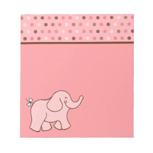 Pink Dot Baby Elephant Notepad Notizblock