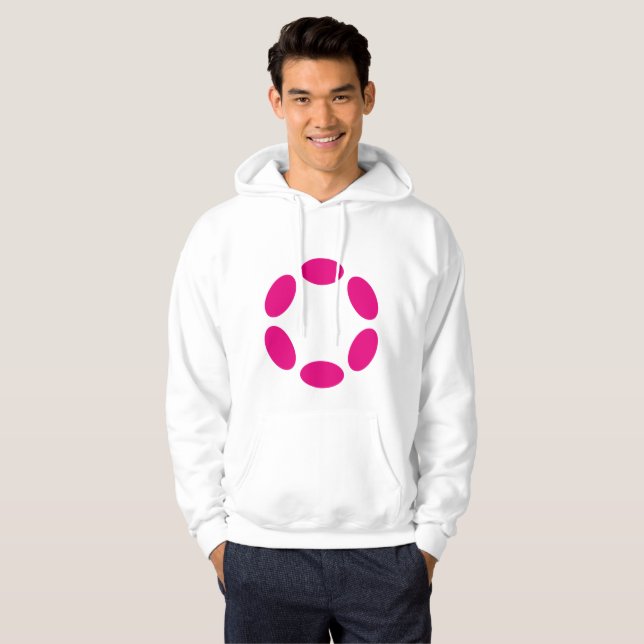 Pink Doted Simple Men's Hoodie (Vorne ganz)