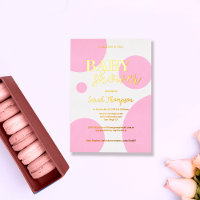 Pink Dots Custom Baby Dusche Gold Foil Modern