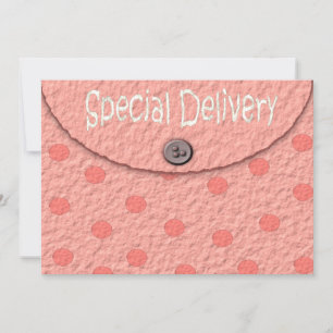 Pink Dots Envelope Girls Babydusche Einladungen