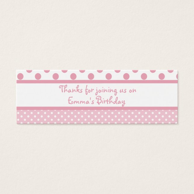 Pink Dots Geburtstagsfavorit Tag (Vorderseite)