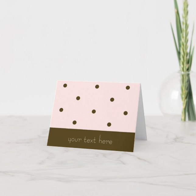 Pink Dots Note Card (Anpassbar) Karte (Vorderseite)