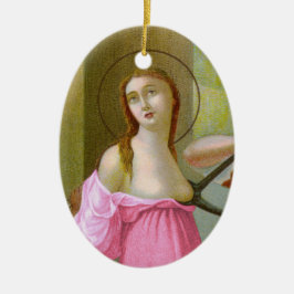 Pink Double Image St. Agatha (M 003) Keramikornament