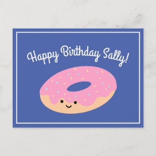Pink Doughnut Birthday Postkarte