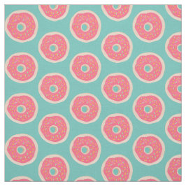 Pink Doughnut mit Sprinklen Muster auf Aqua Blue Stoff