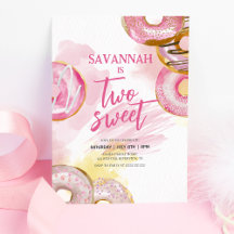 Pink Doughnut Two Sweet Donut 2. Geburtstag