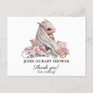 Pink Dragon Baby Dusche Danke Postkarte