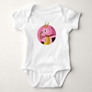 Pink Dragon Cartoon Babybodysuit Baby Strampler
