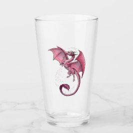 Pink Dragon of Spring Nature Fantasy Art Glas