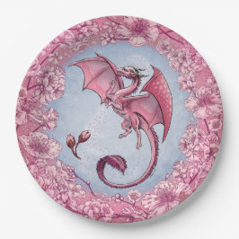 Pink Dragon of Spring Nature Fantasy Art Pappteller