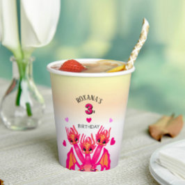 Pink dragon pappbecher